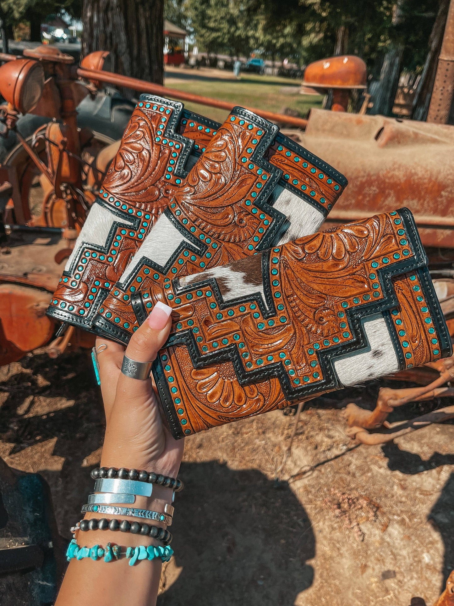 The Darlene Cowhide Leather Tooled Wallet