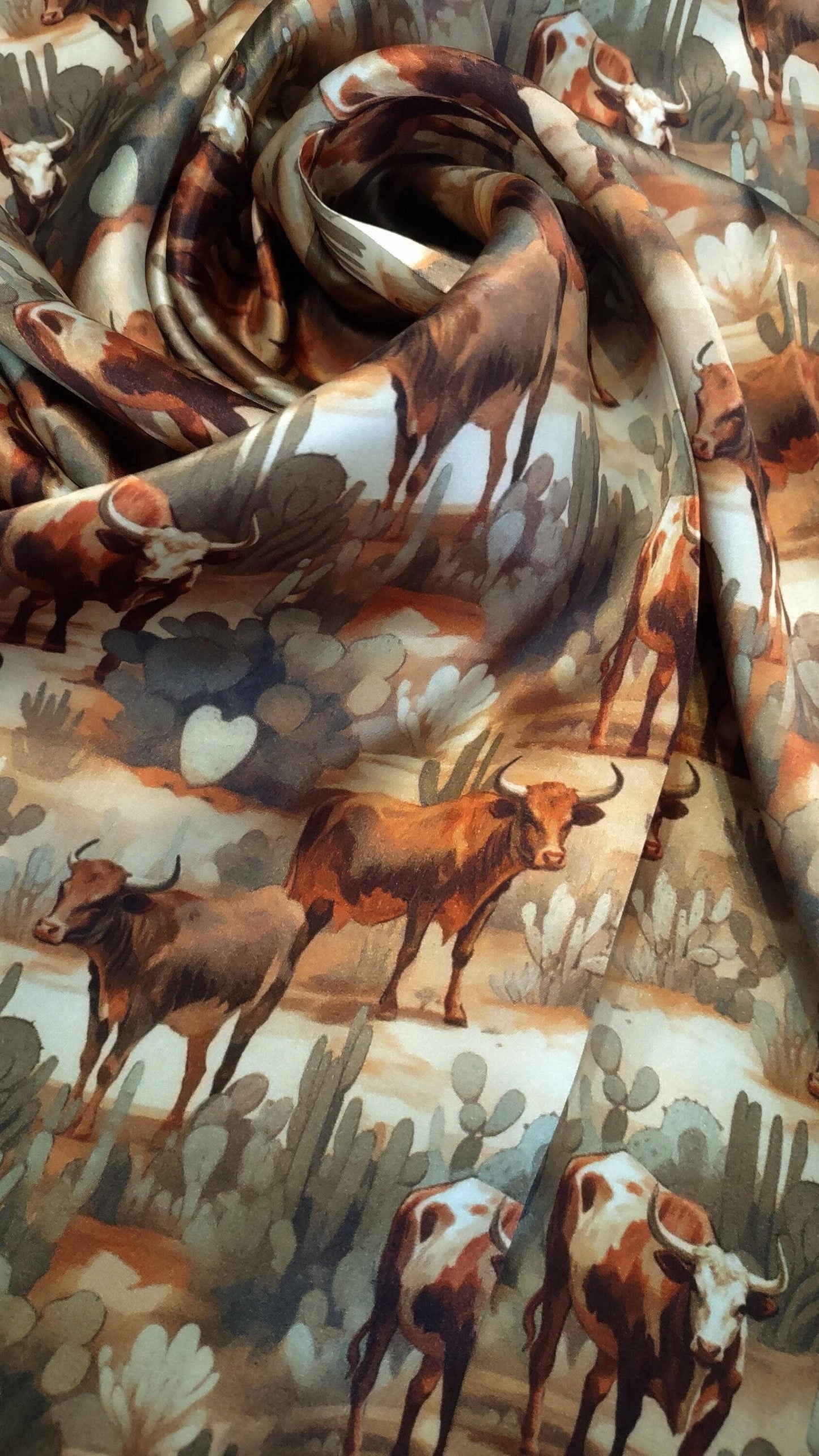 Wild Rag 100% Silk Desert Cattle